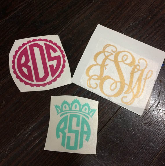 Sticker Monogram Texture Custom Monogram Decal Sticker – Campus Connection