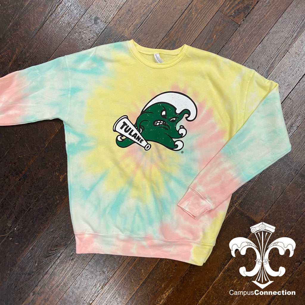 Angry Wave Bella Rainbow Tie Dye Crewneck Sweatshirt