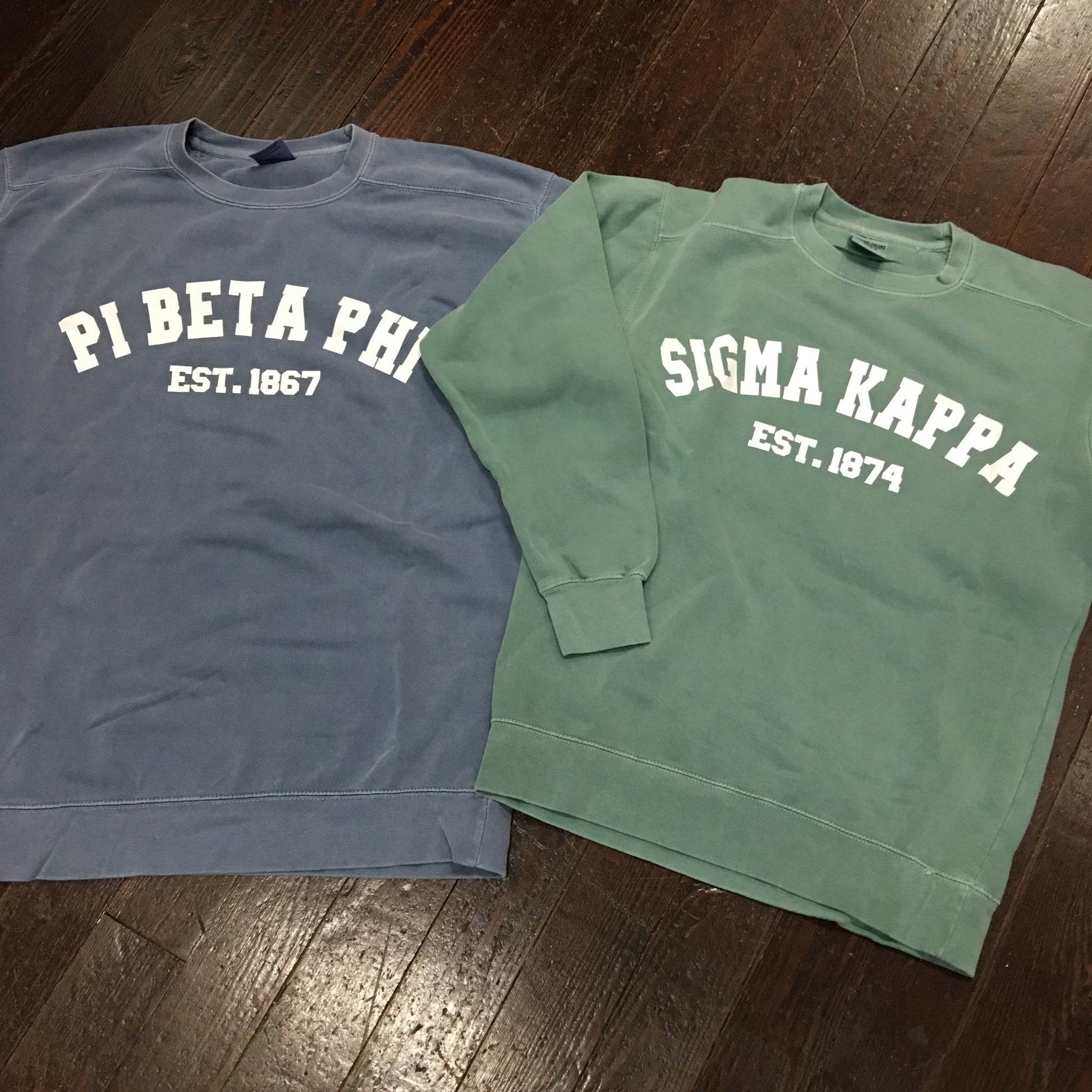 Comfort Colors Crewneck Sweatshirt with Varsity Design - Campus Connection - Campus Connection - 3
