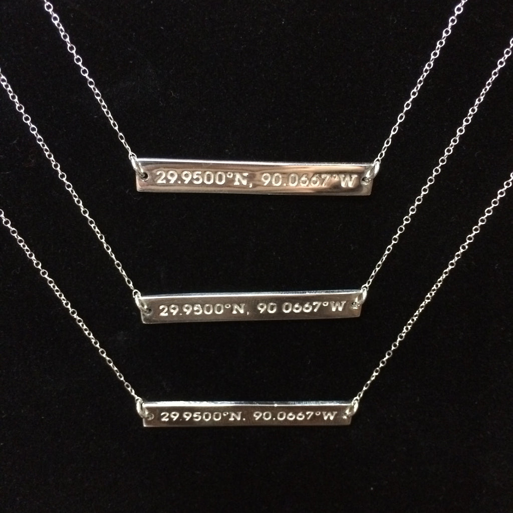 Silver New Orleans Coordinates Necklace - Nava New York - Campus Connection