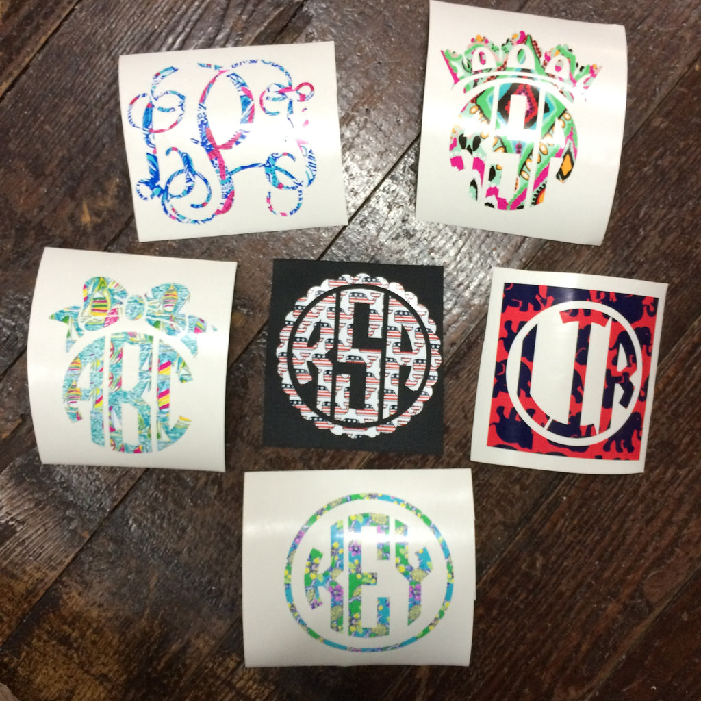 Lilly Pulitzer Monogram Sticker – Keffalas Designs