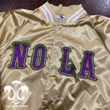 NOLA New Orleans Gold Satin Mardi Gras Jacket