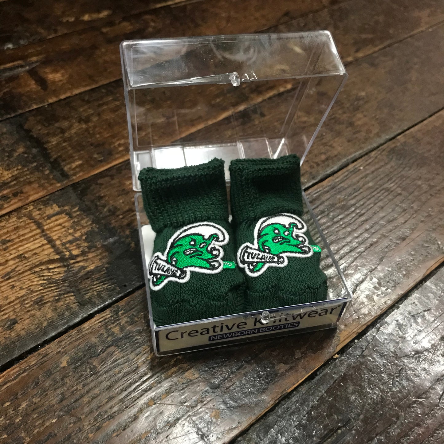 Tulane Newborn Baby Booties