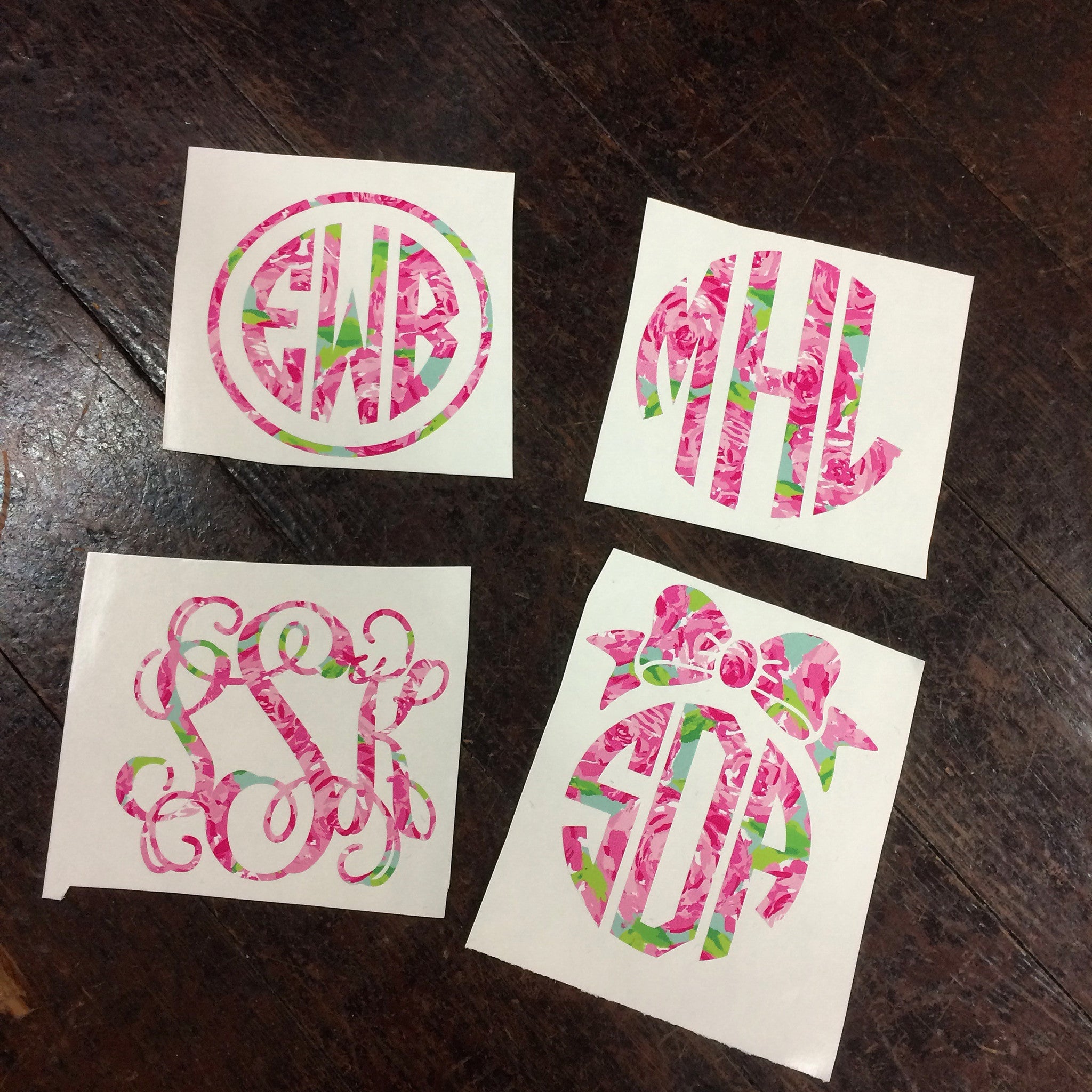 Custom Lilly Pulitzer Monogram Decal Sticker – Campus Connection