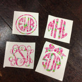 Custom Lilly Pulitzer Monogram Decal Sticker - Campus Connection - Campus Connection - 1
