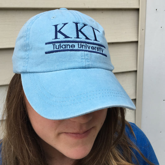 Sorority Embroidered 2-Bar Hat