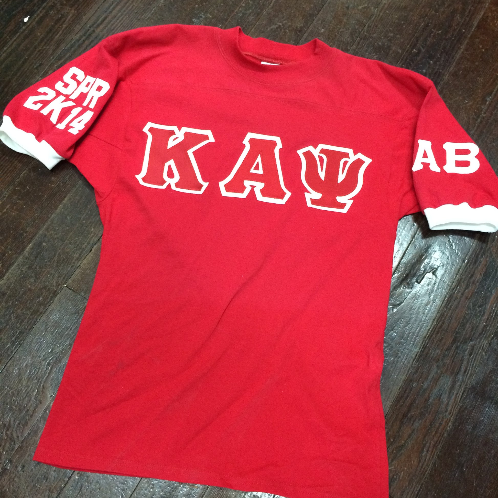 Sewn-Letter Jersey Shirt with Cuffs - Campus Connection - Campus Connection - 1