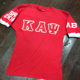 Sewn-Letter Jersey Shirt with Cuffs - Campus Connection - Campus Connection - 1