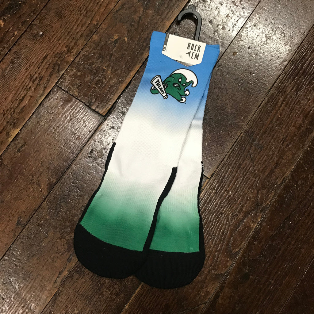 Tulane Dip Dye Socks