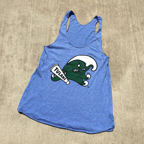 Tulane Angry Wave American Apparel Racerback Tank Top - Blue