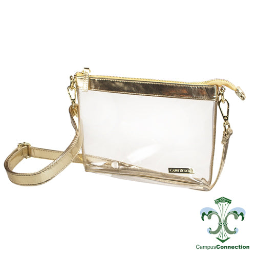 Clear Small Crossbody Purse - Gold