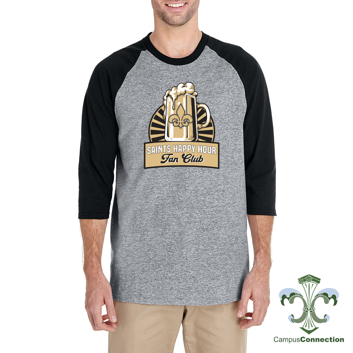 Saints Happy Hour Baseball T-Shirt
