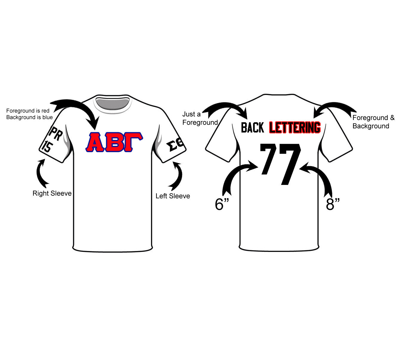 Sewn-Letter Jersey Shirt with Cuffs - Campus Connection - Campus Connection - 2