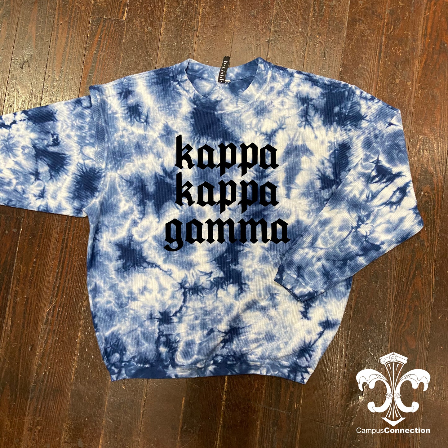 Tie Dye Corded Sorority Crewneck Sweatshirt