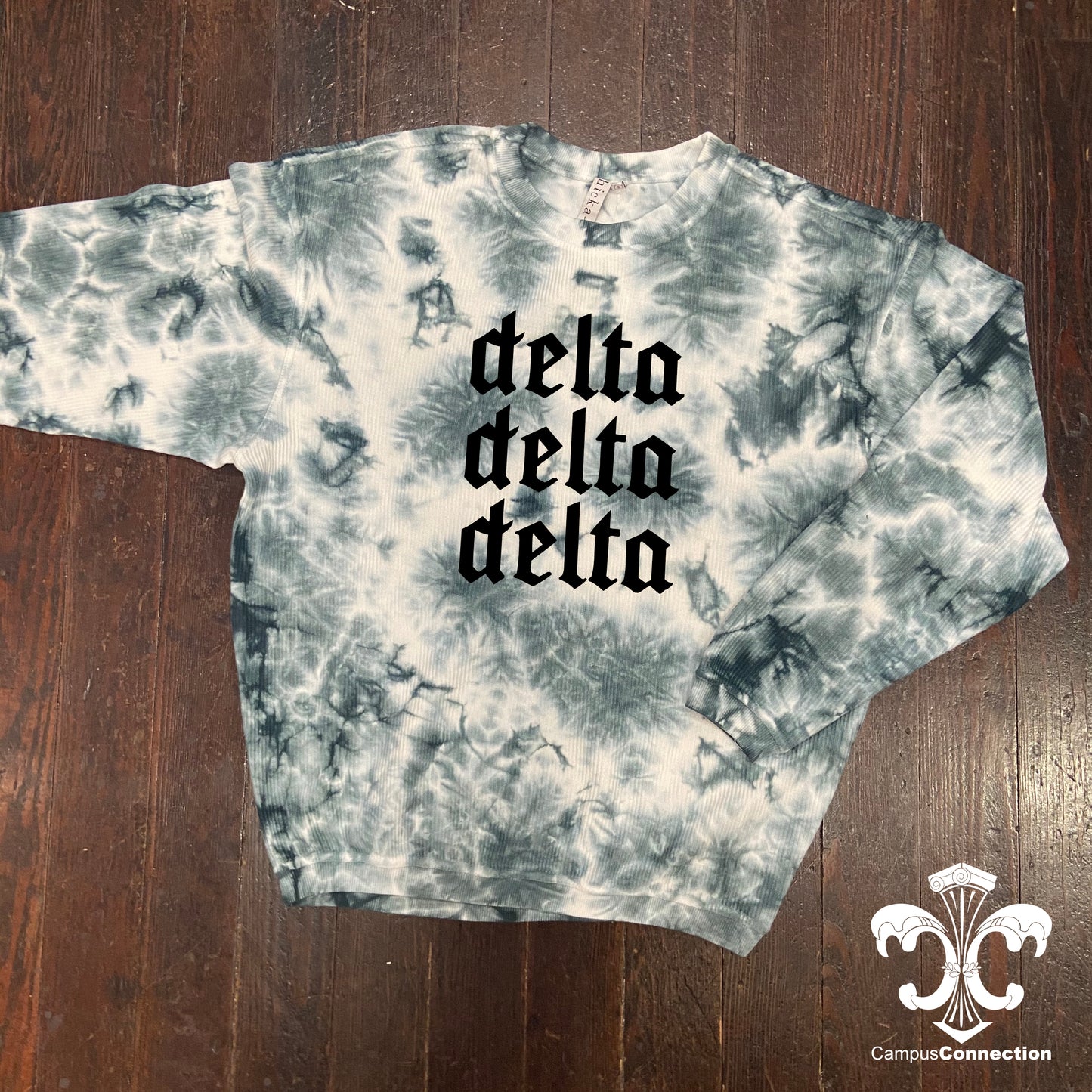 Tie Dye Corded Sorority Crewneck Sweatshirt