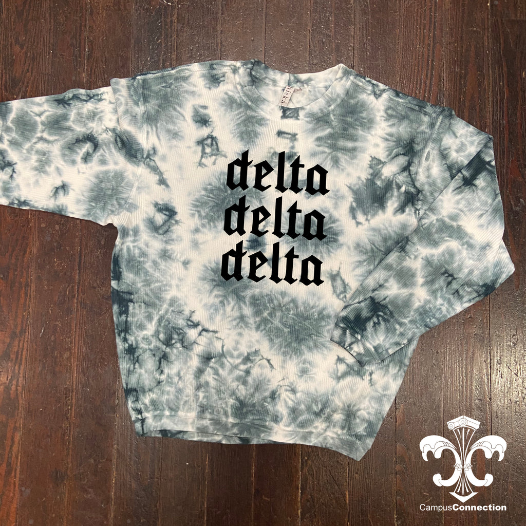 Tie dye corded online sweatshirt