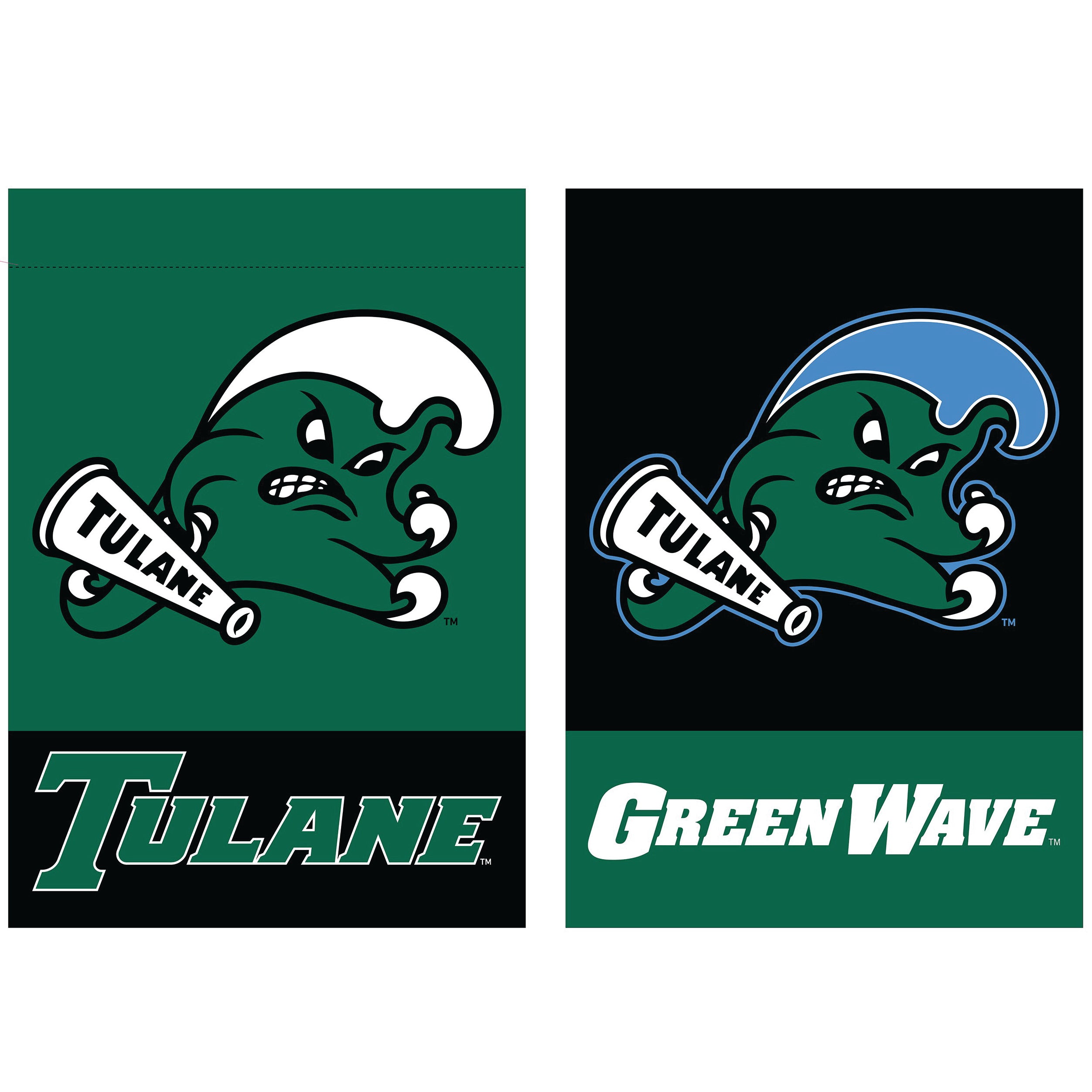 Tulane Green Wave Angry Wave Flag