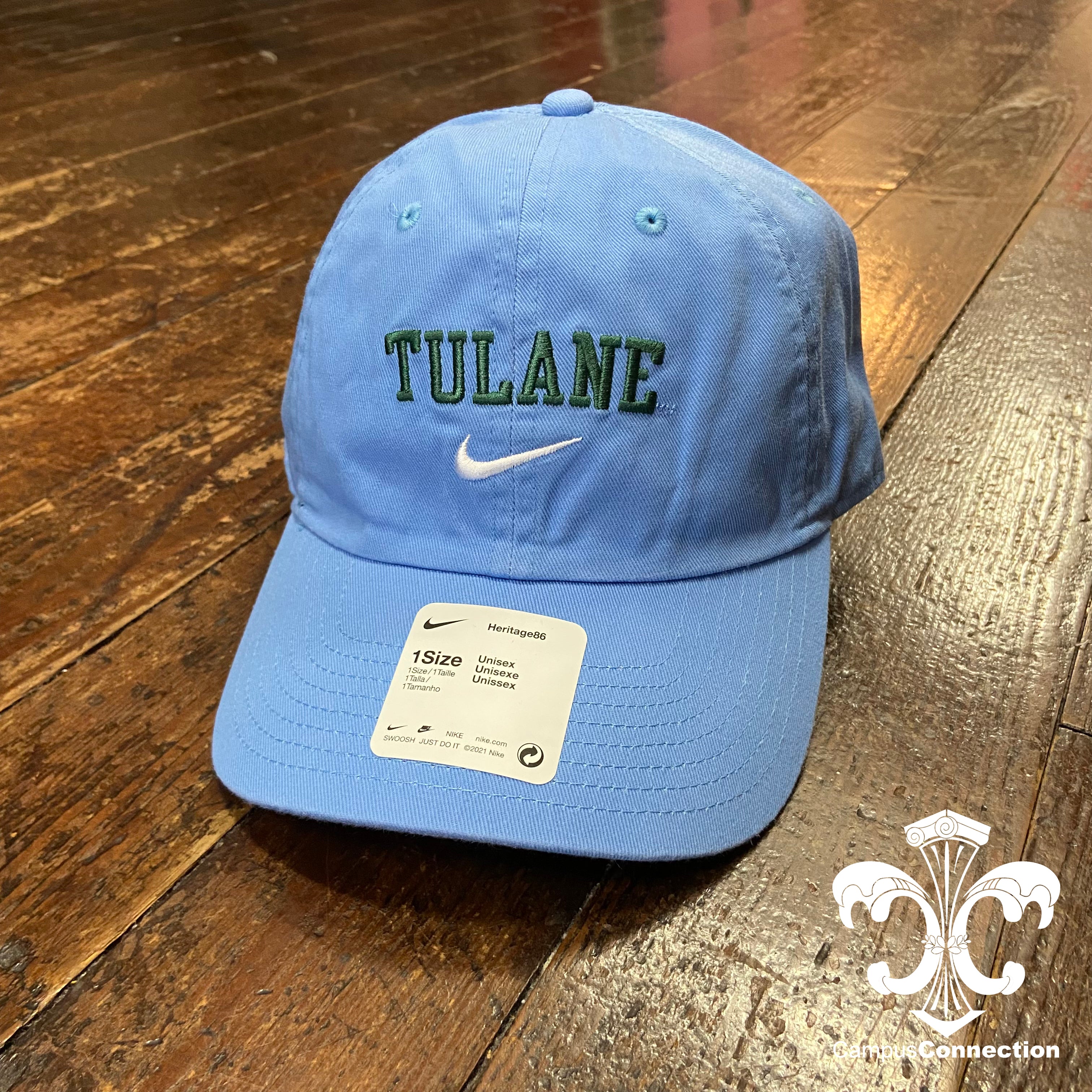 Tulane Swoosh Adjustable Hat - Blue – Campus Connection
