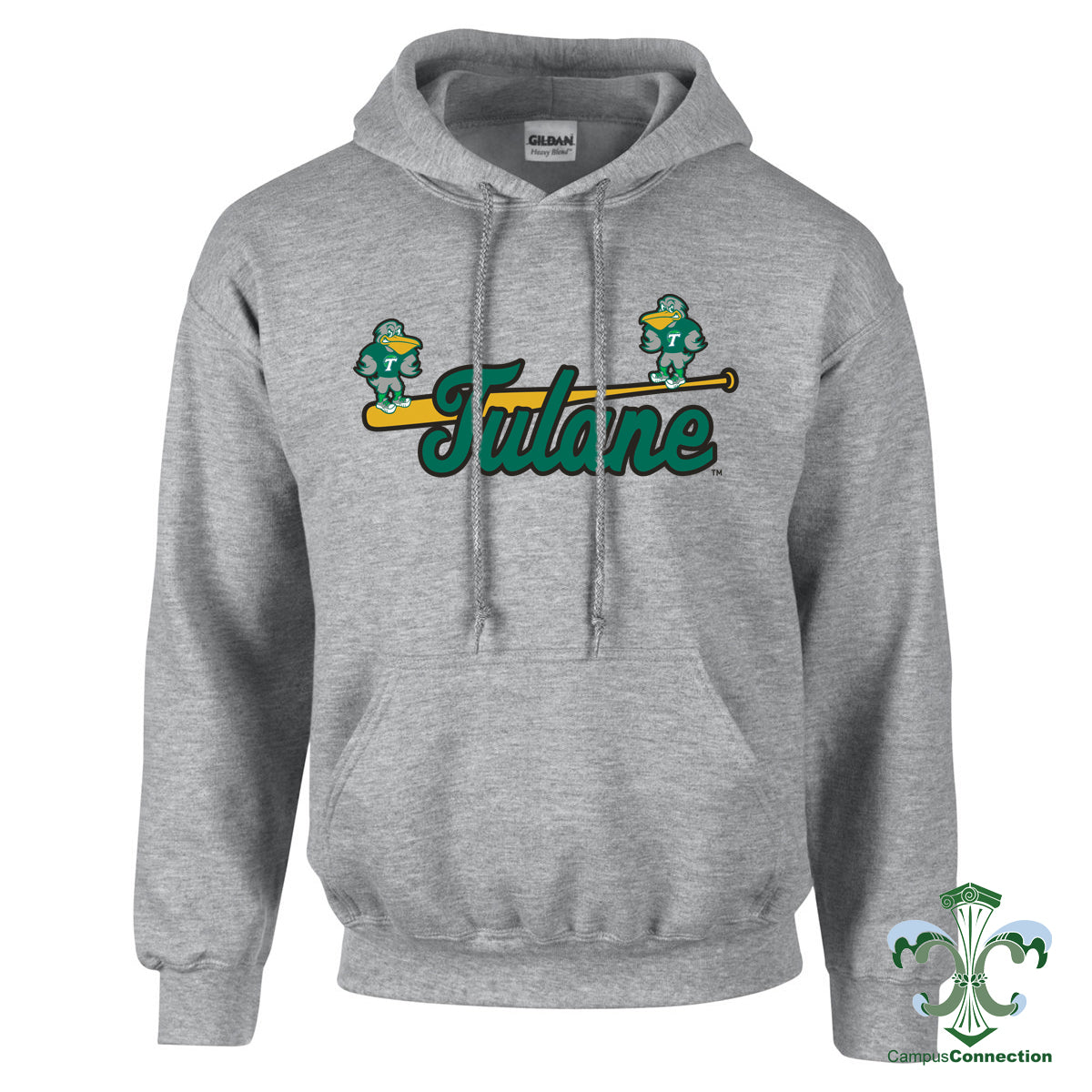 Tulane Baseball Slugger Bird Hooded Sweatshirt