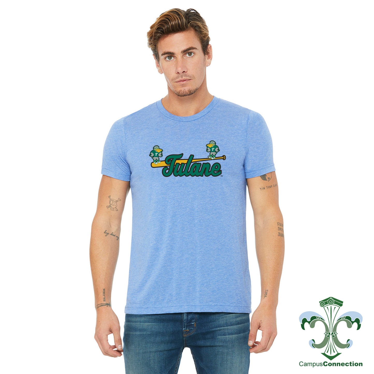 Tulane Baseball Slugger Bird Triblend Tee