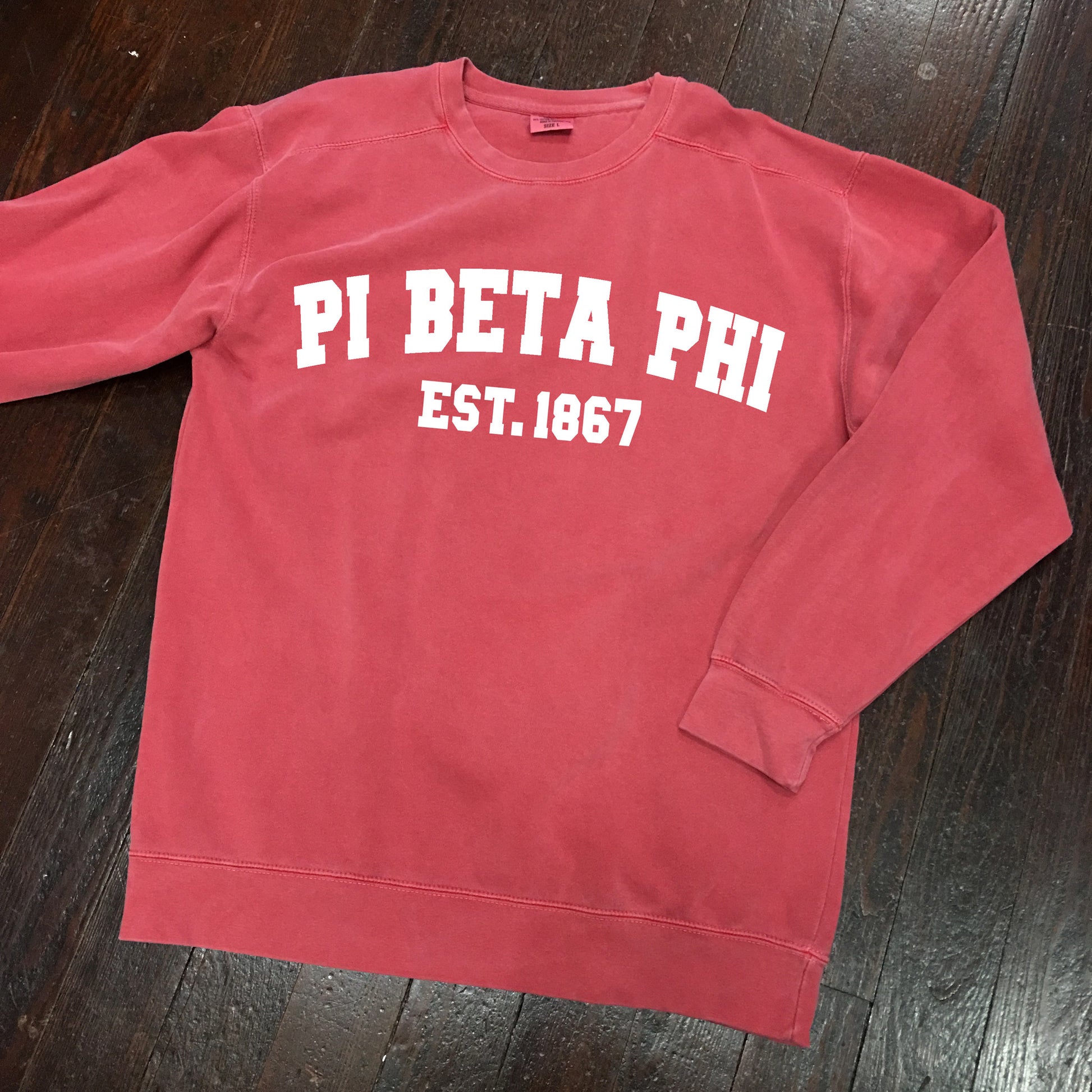 Comfort Colors Crewneck Sweatshirt with Varsity Design - Campus Connection - Campus Connection - 2