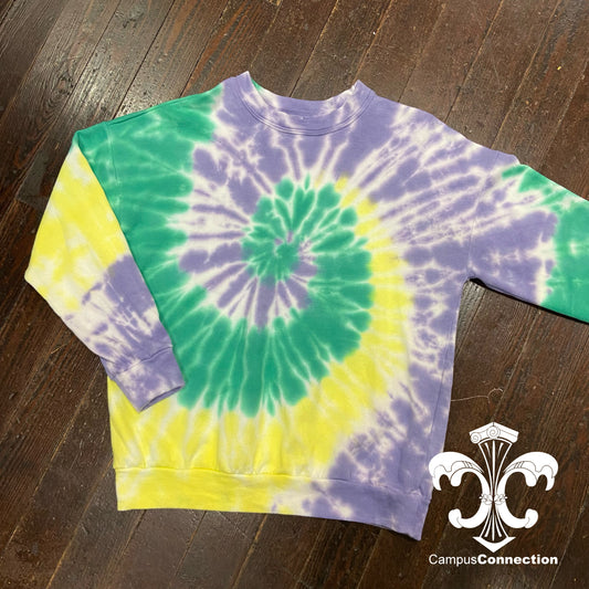 Mardi Gras Tie Dye Sweatshirt